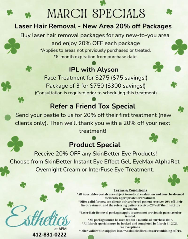 Esthetics Monthly Specials